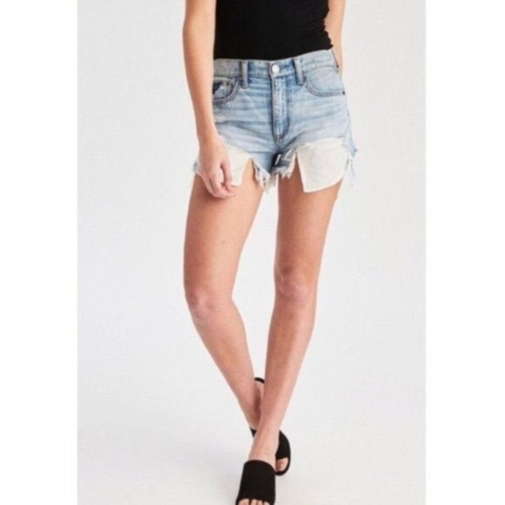 AEO Distressed Vintage Hi-Rise Festival Jean Short Size 4 - Picture 5 of 12